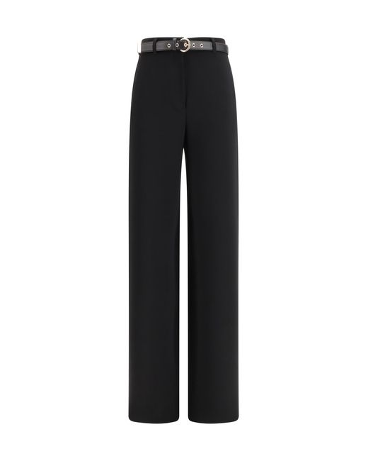 Max Mara Black Elegant Pants With Belt Triacetate; Polyester