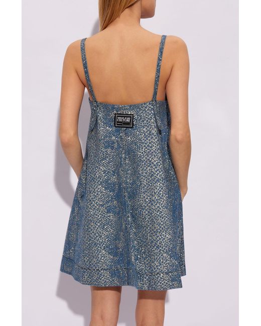 Versace Blue Denim Slip Dress