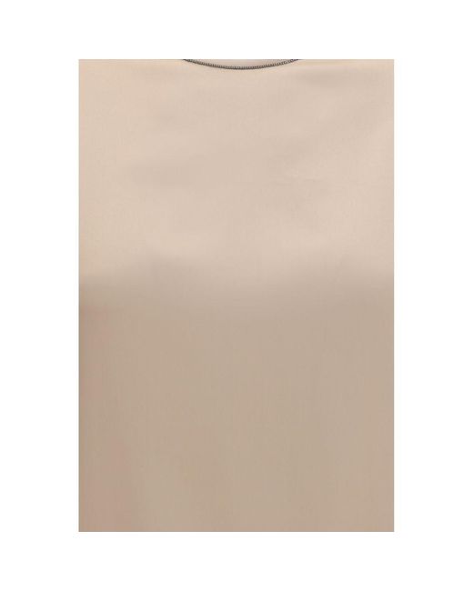 Brunello Cucinelli Natural Beige Elastane Blouse
