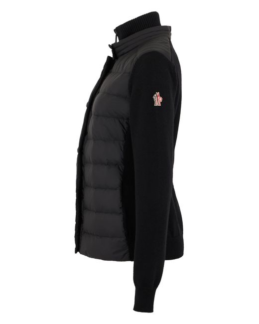 Moncler Black Padded Wool Cardigan, Polyamide Cardigans