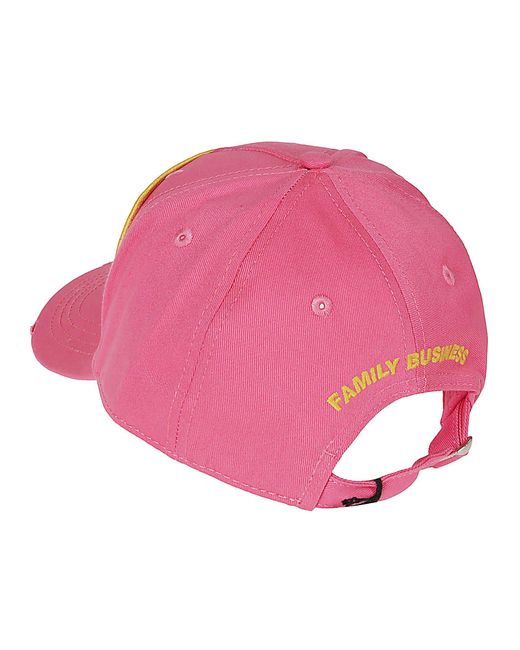 DSquared² Pink Canadian Iconography Logo Baseball Cap for men
