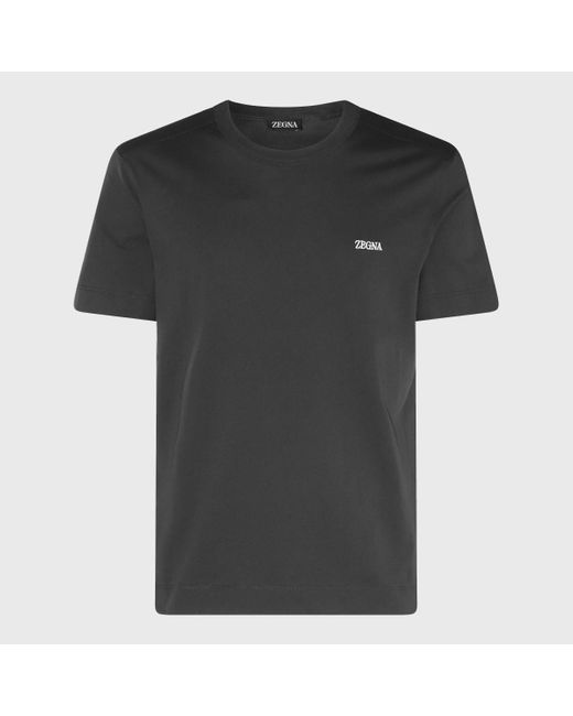 Zegna Black Cotton T-Shirt for men