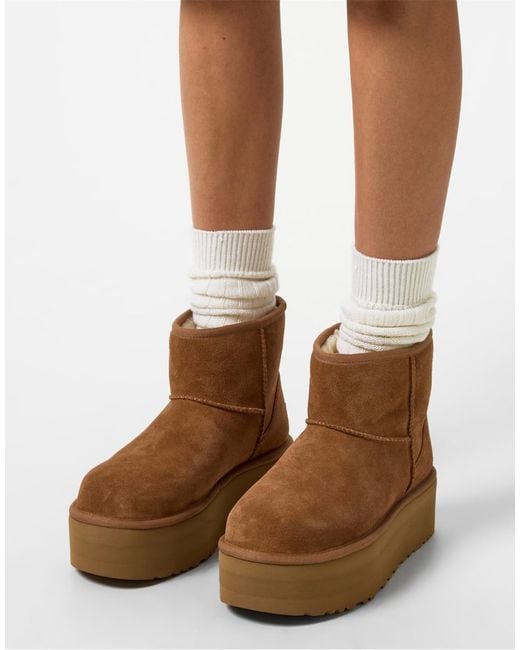 Ugg Brown Classic Mini Platform Boots Shoes