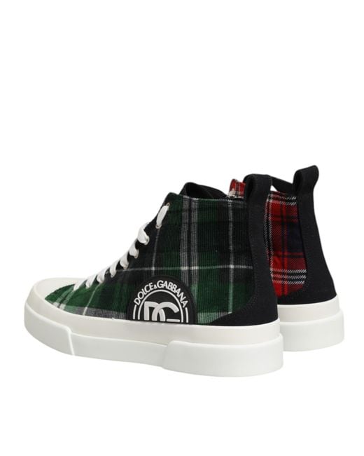 Dolce & Gabbana Multicolor Cotton High Top Sneakers Shoes Co+Wv+13Lf for men
