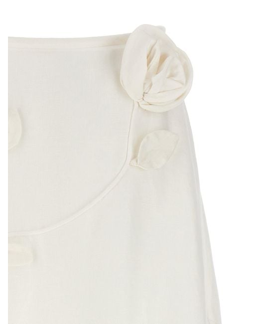 Zimmermann White Matchmaker Rose Flare Skirts