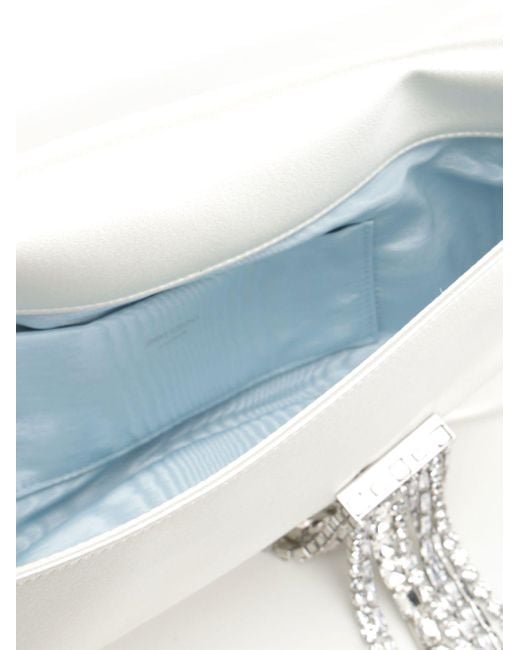 Jimmy Choo White Zandra Satin Clutch Bag
