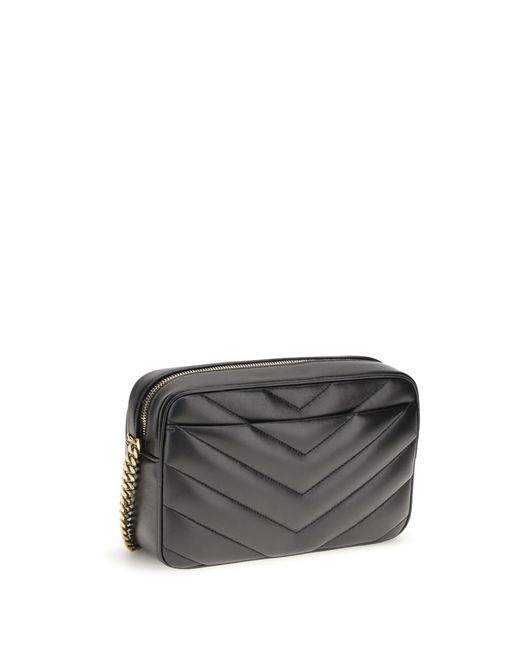 Saint Laurent Black Crossbody Bag Loulou Matelassé Leather Lamb Shoulder