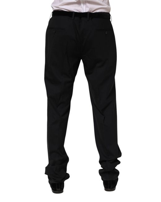 Dolce & Gabbana Black Wool Formal Dress Pants for men