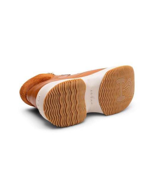 Hogan Brown Maxi Active Ankle Boots