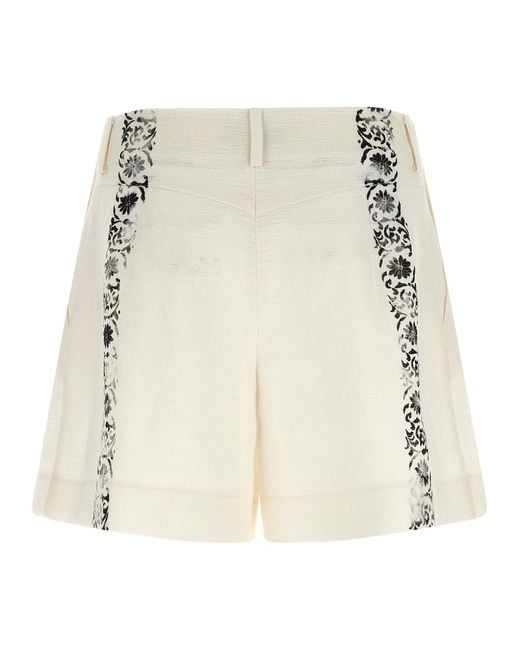 Alberta Ferretti White Linen Bermuda Shorts