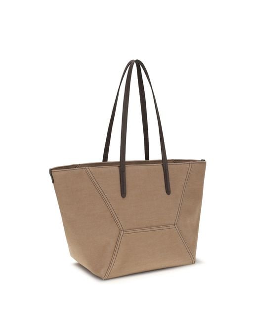 Brunello Cucinelli Natural Canvas Shoulder Bag Cotton