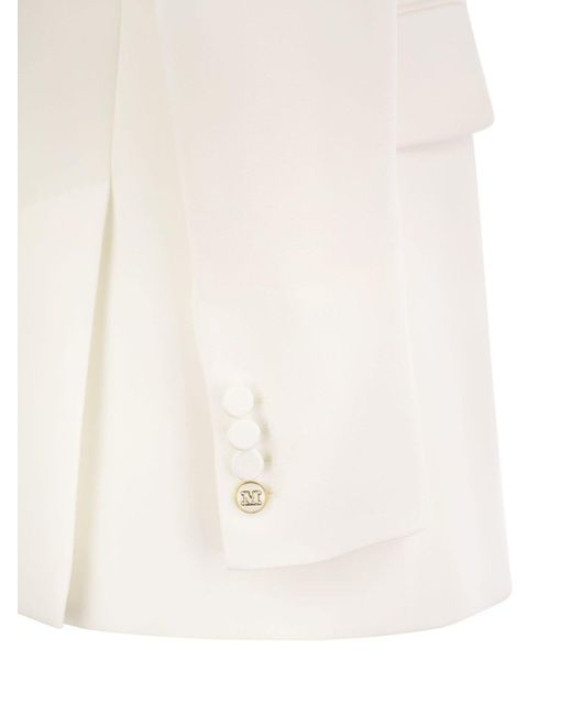 Max Mara Pianoforte White Single-Breasted Long-Sleeved Jacket