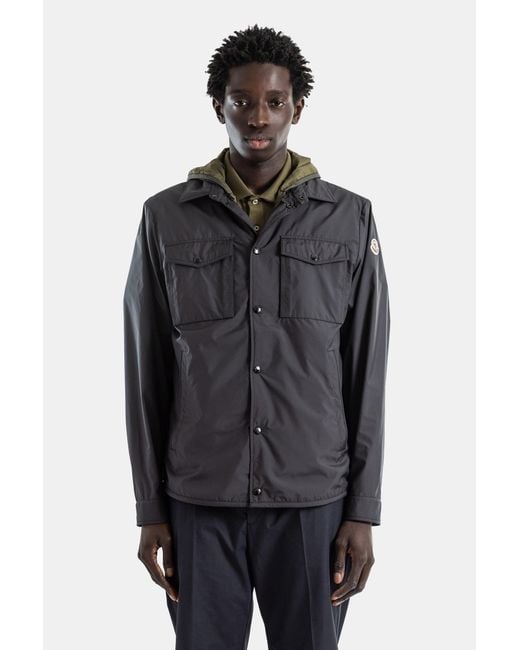 Moncler Black 3-In-1 Shirt-Jacket Nylon With Removable Khaki Vest Chirano for men