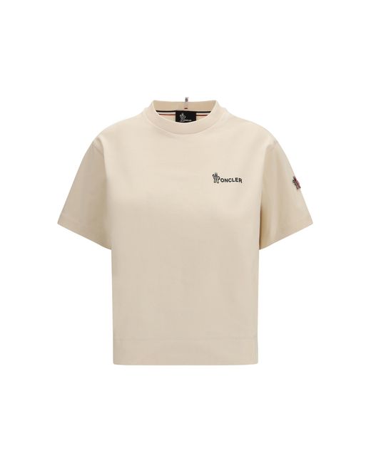Moncler White Logo Cotton T-Shirt T-Shirts