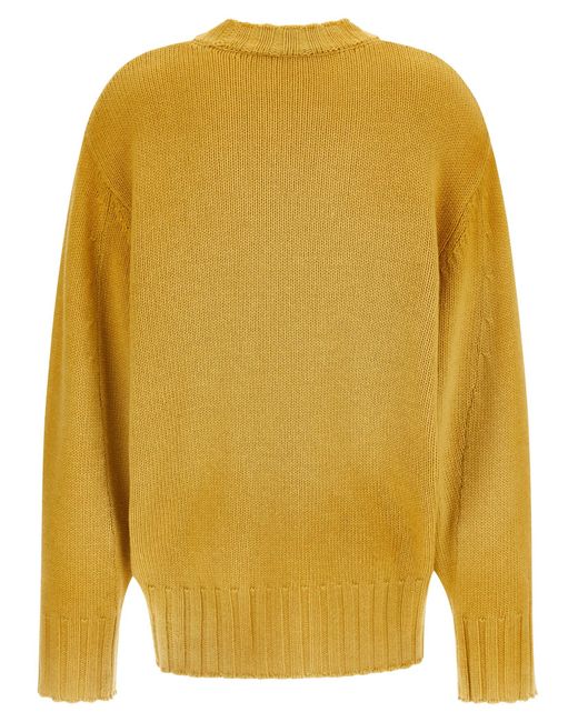 The Attico Yellow Logo Embroidery Sweater