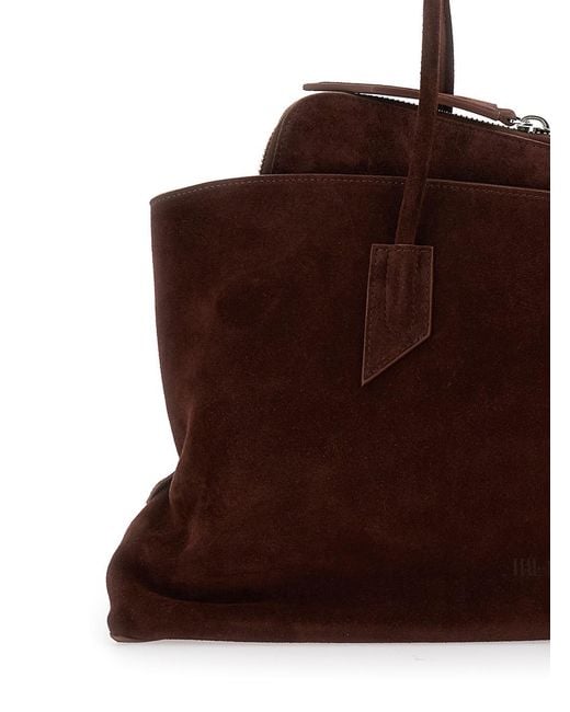 The Attico Brown Shoulder Bag La Passeggiata Suede
