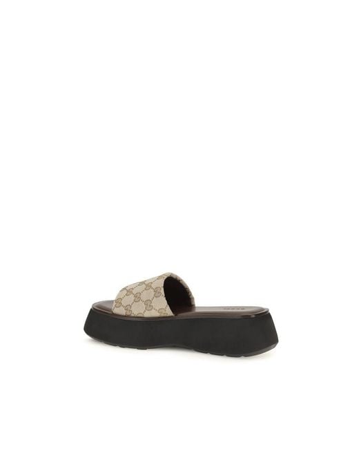 Gucci Natural Polyester Platform Sandals