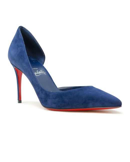 Christian Louboutin Blue Suede Iriza 85 Pumps