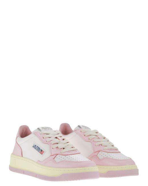Autry Multicolor Medalist Low Two Tone Leather Sneakers
