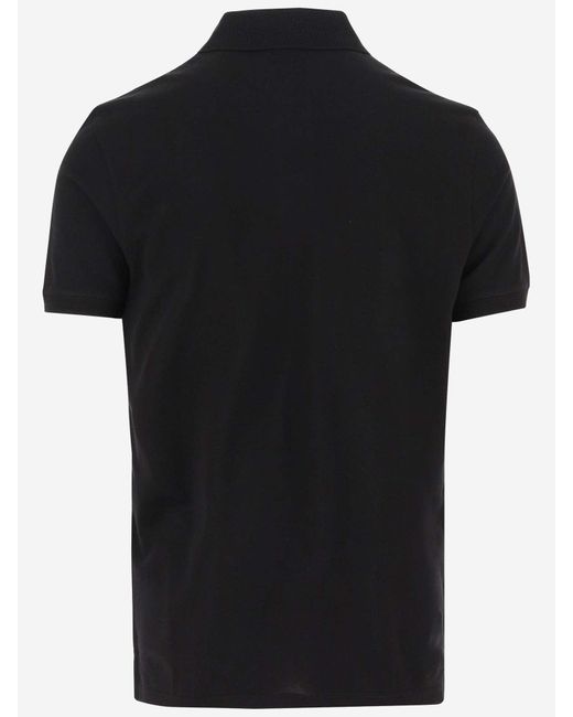 Emporio Armani Black Cotton Polo Shirt With Logo for men