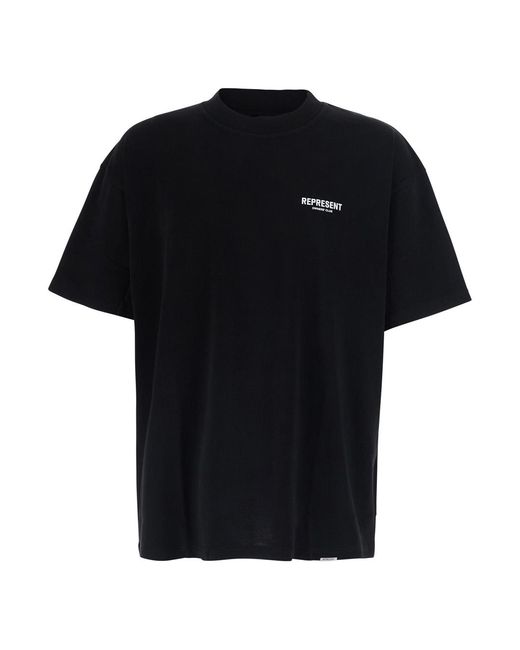 Represent Black T-Shirt Crew Neck Cotton T-Shirts for men