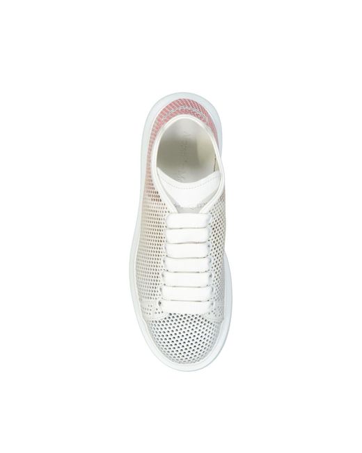 Alexander McQueen White Oversized Dotted Cut Out Sneakers