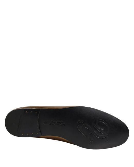 Dolce & Gabbana Black Leather Dg Logo Slip On Loafers Shoes for men
