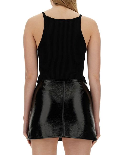 Courreges Black Tops With Logo