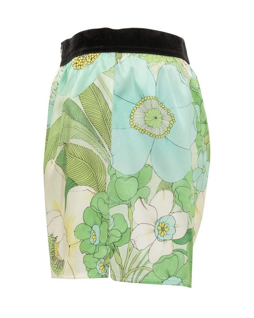 Tom Ford Green Shorts With Floral Decoration