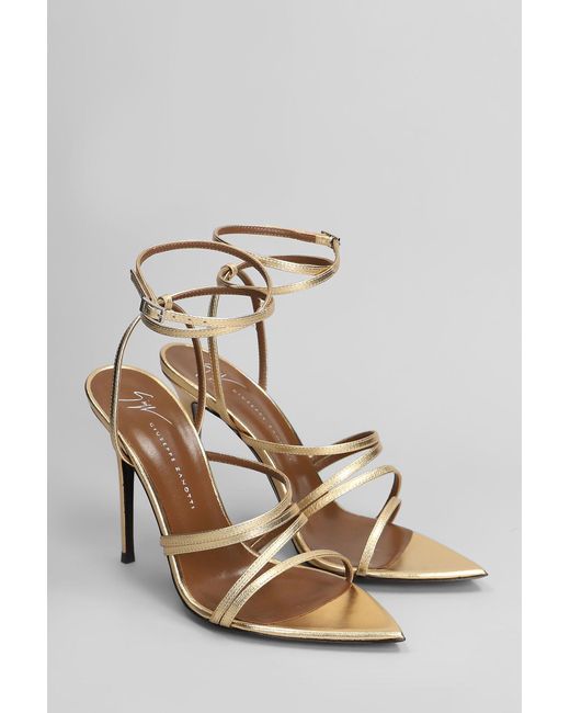 Giuseppe Zanotti Metallic Intrigo Strap 105 Sandals