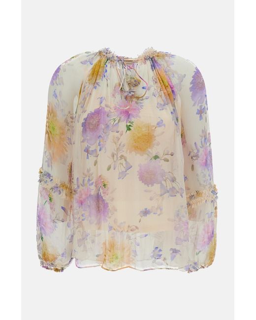 Zimmermann White Luna Ruffle Blouse
