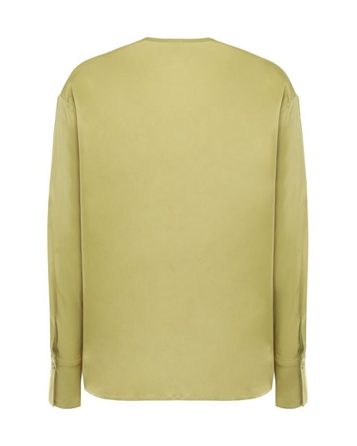 Pinko Green Viscose Blouse Elastane Blouses