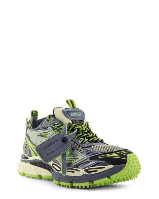 Off-White c/o Virgil Abloh Green Ow Be Right Back Mesh Low-Top Sneakers for men