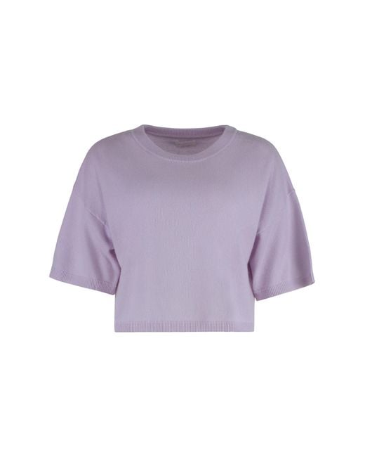 SABLYN Purple Miles Short Sleeve Sweater Cashmere