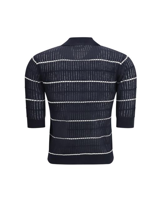 Max Mara Blue Polo Gallo Wool And Silk Silk; Ovis Aries Knitwear