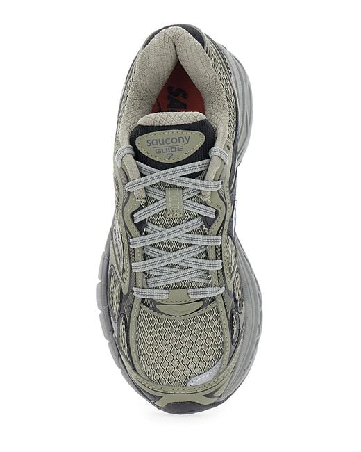 Saucony Gray Sneakers Progrid Guide7 Tech Fabric Trainers