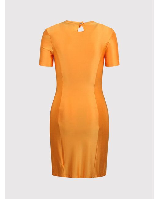 Rabanne Orange Rabanne Draped-Design Dress