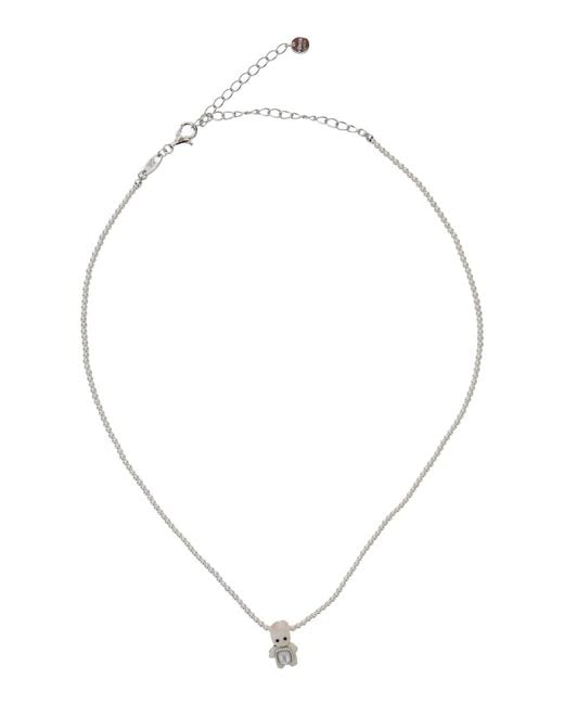 YVMIN White Necklace Woven Mini Rabbit Mother-Of-Pearl Necklaces