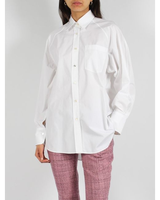 Stella McCartney White Cotton Poplin Straight Shirt