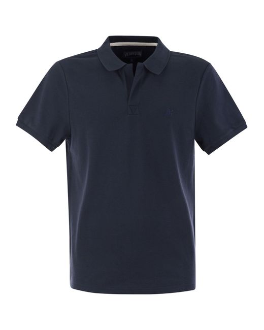Vilebrequin Blue Organic Cotton Pique Polo Shirt for men