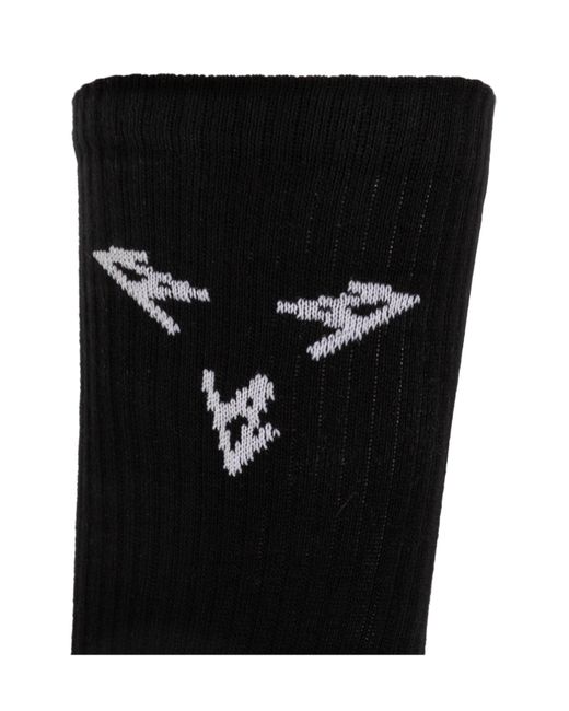 44 Label Group Black Cotton Socks With Logo for men