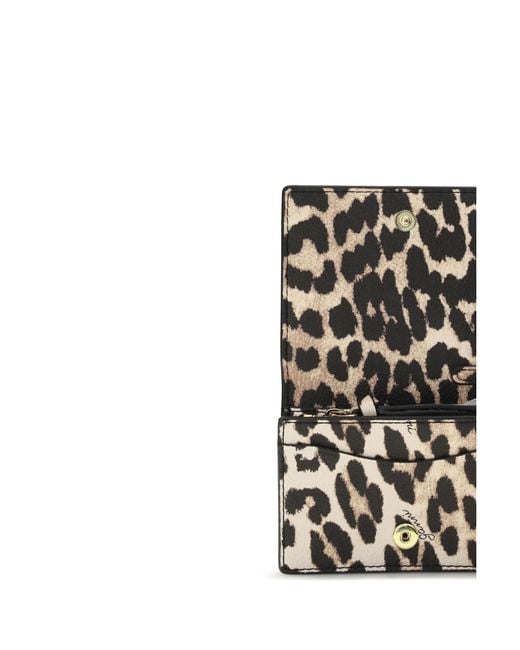 Ganni White Bou Animal Print Card Holder Wallet