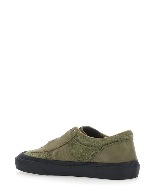 Stone Island Green Low-Top Sneakers Suede Calf Leather Trainers for men