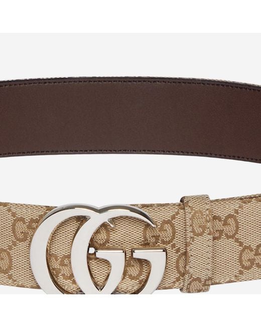 Gucci Brown Belt Gg Marmont Fabric for men