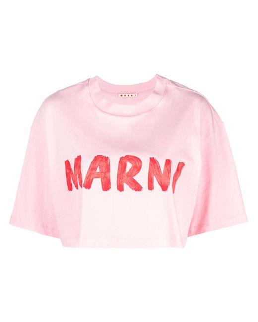 Marni Pink Cropped T-Shirt
