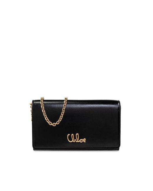 Chloé Black Wallet On Chain Iconic