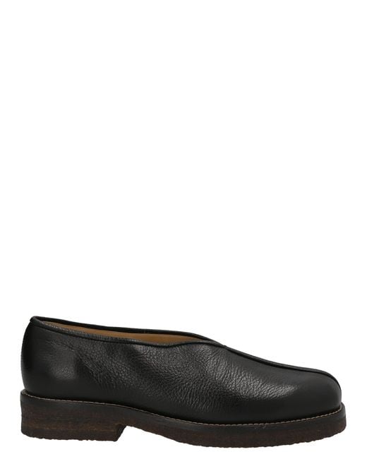 Lemaire Black Piped Slip Ons for men