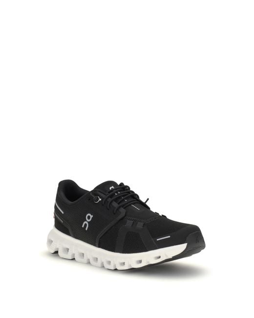 On Shoes Black Sneakers Cloud 6- Upper: Polyester Trainers