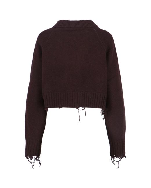 Low Classic Black Damage Crop Sweater