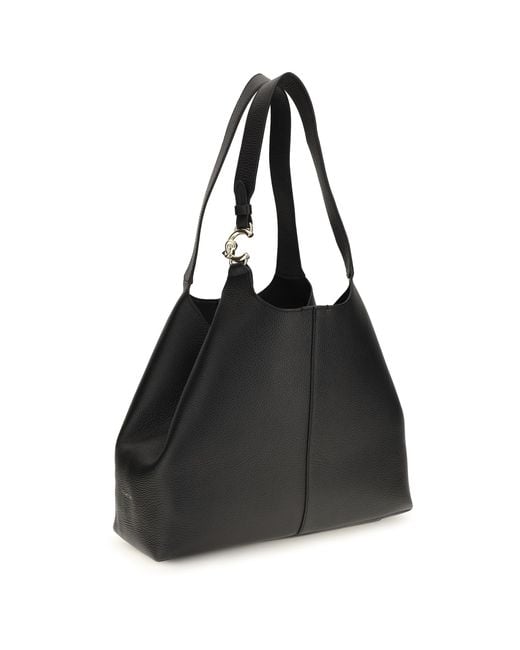 Coccinelle Black Large C-Easy Tote Bag Calf Leather Bos Taurus Shoulder